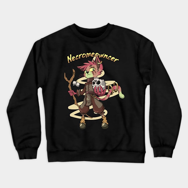 Necromancer Cat Meme Class RPG Dungeon Roleplaying Cats Gift Crewneck Sweatshirt by TellingTales